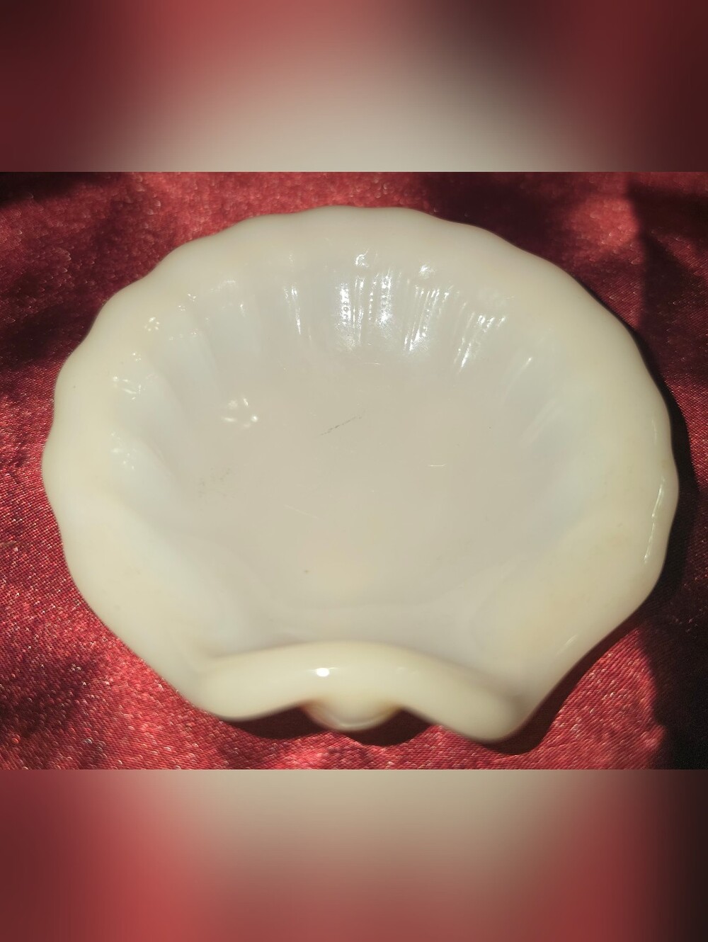 Pink Opalescent Milk Glass Trinket Dish